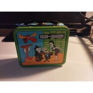 Vintage 1997 Rocky & Bullwinkle Boris & Natasha Tin Mini Lunchbox